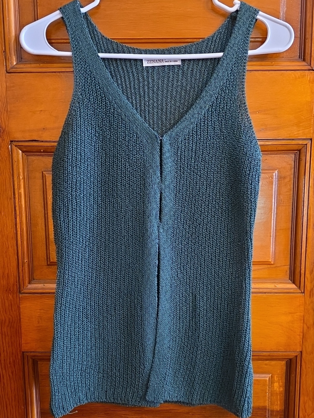Zenana Outfitters Forest Green Knit 1/2 Snap Vest